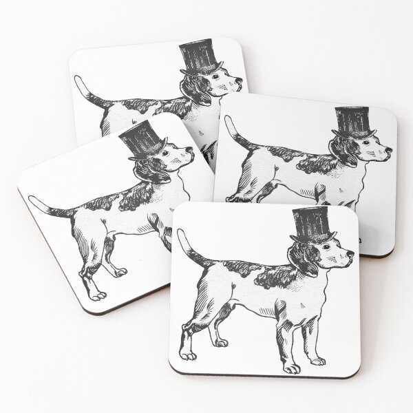 Item preview, Vintage funny dog wearing top hat designed and sold by Badmoviesrus.
