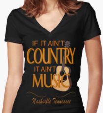 Nashville Country Music Women's Fitted V-Neck T-Shirt
