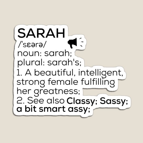 Item preview, Sarah Name Definition designed and sold by Teelogic.