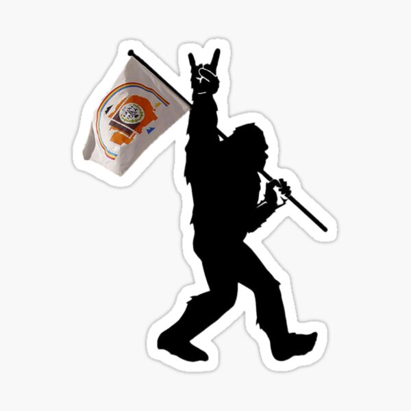 PEACEFUL BIGFOOT WITH NAVAJO NATION FLAG Sticker