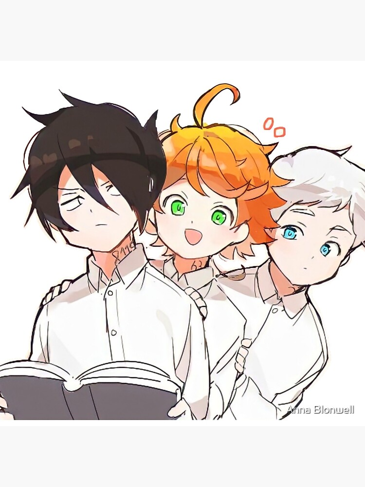 The Promised Neverland - cute Ray Emma and Norman  Postcard by Anna  Blonwell