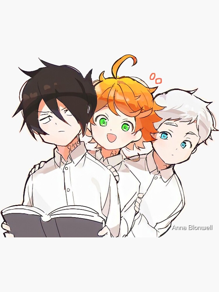 The Promised Neverland , cute Ray Emma and Norman  Postcard by Anna  Blonwell