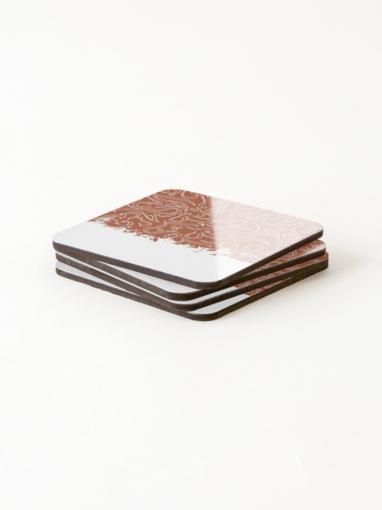 Thumbnail 4 of 5, Coasters (Set of 4), Outlined Pattern - Rust designed and sold by TheOpulent.