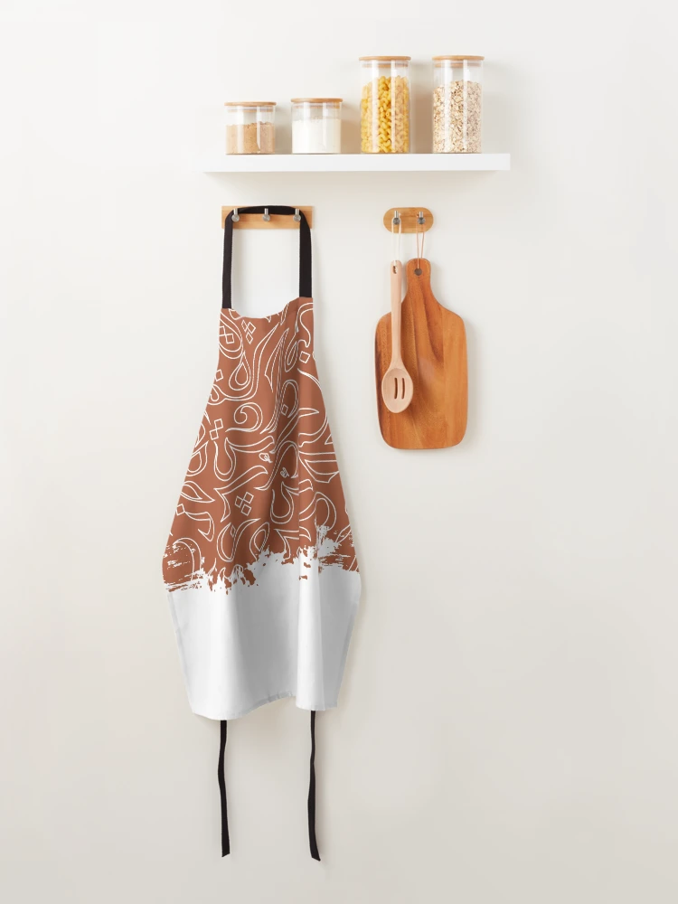 Thumbnail 4 of 6, Apron, Outlined Pattern - Rust designed and sold by TheOpulent.