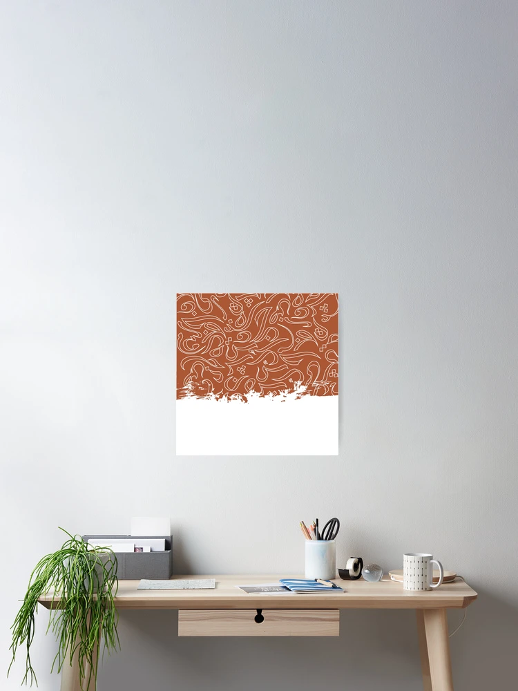 Thumbnail 2 of 3, Poster, Outlined Pattern - Rust designed and sold by TheOpulent.