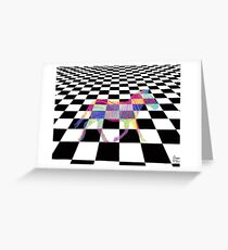 Checkered Zebra Greeting Card