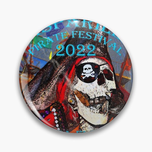 Artikelvorschau, Gasparilla Piratenfest 2022 alten Jose Gaspar arbeiten blauen Text entworfen und verkauft von David Lee Thompson.