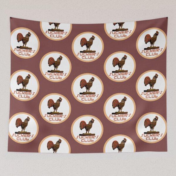 Item preview, SUCKERS CLUB, round design with rooster and text designed and sold by dragonindenver.