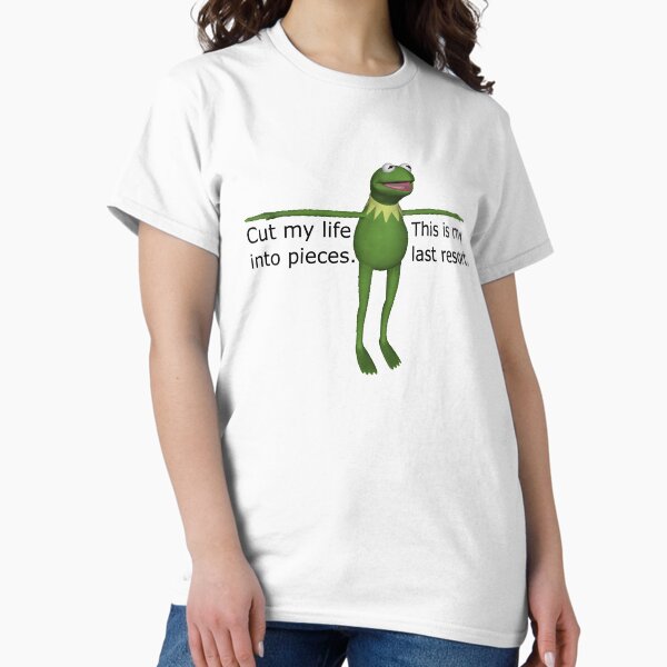 Vista previa del artículo con la obra «Kermit cortó mi vida en pedazos», diseñado y vendido por cangurojoe.
