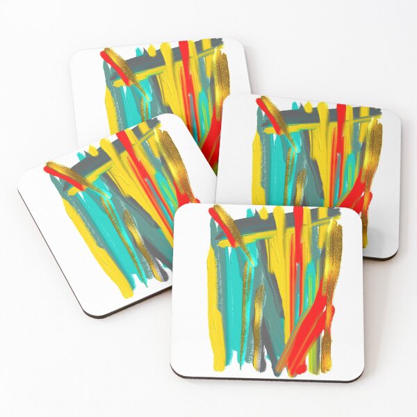 Item preview, Abstract multicolour gold strokes designed and sold by Thecolourwheel.