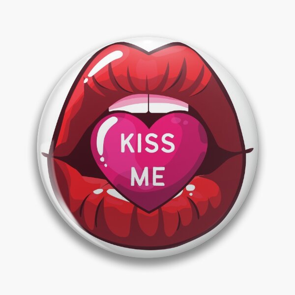 Item preview, Red lips with Kiss Me Pink Heart designed and sold by CaitU.