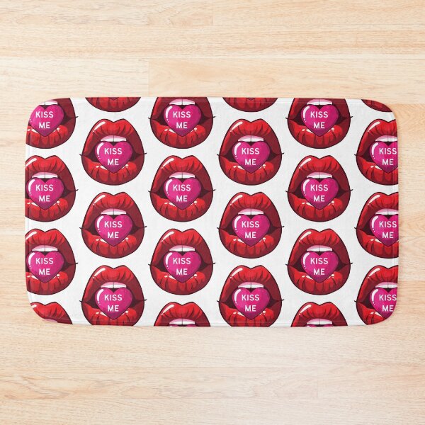 Item preview, Red lips with Kiss Me Pink Heart designed and sold by CaitU.