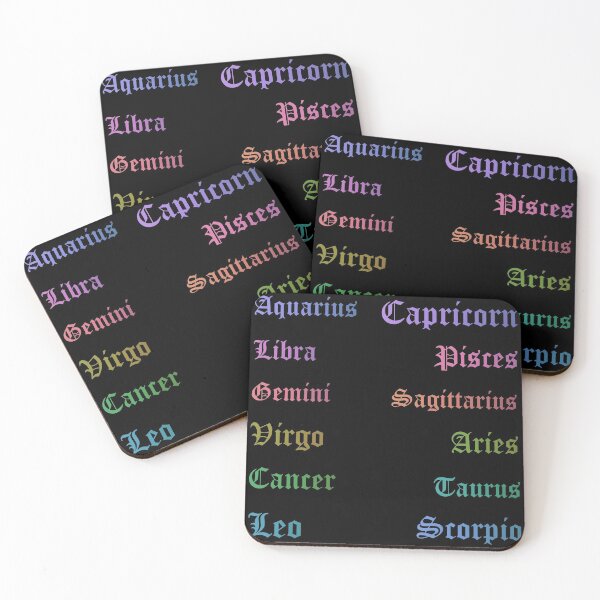 Aperçu de l'œuvre Pack économique de signes astrologiques arc-en-ciel créée et vendue par everything4eva.