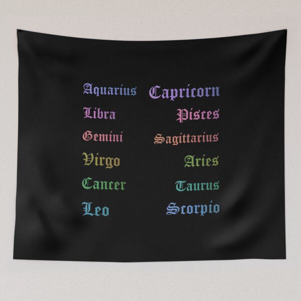 Aperçu de l'œuvre Pack économique de signes astrologiques arc-en-ciel créée et vendue par everything4eva.