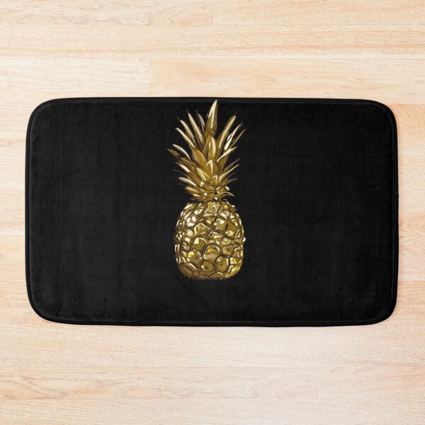 Item preview, Golden pineapple pattern with black background designed and sold by Dilerte.