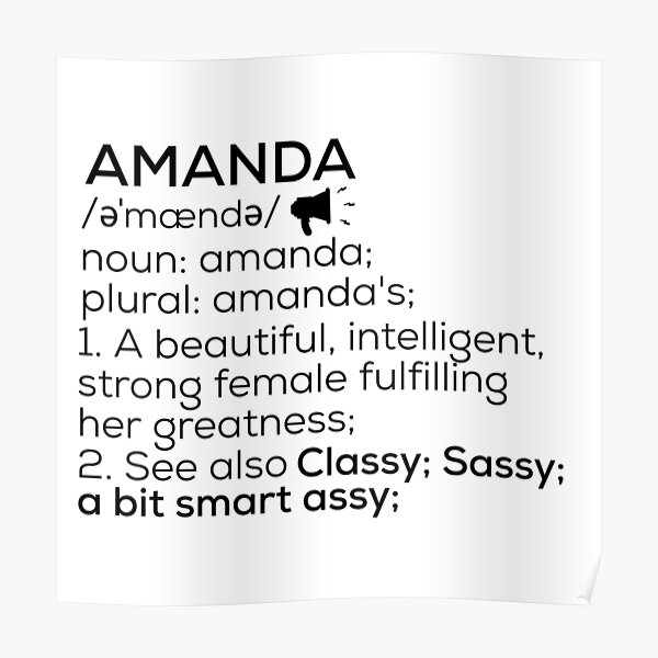 Happy Birthday Amanda Meme Funny Amanda Name Definition" Poster For Sale By Teelogic | Redbubble