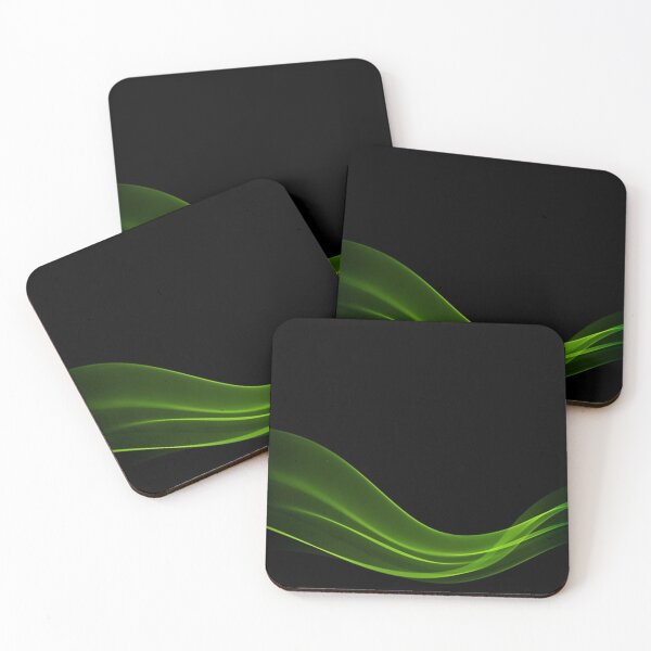Item preview, Abstract Green Wave on Black Background Modern Temporary Minimalist designed and sold by WearWolfDesigns.