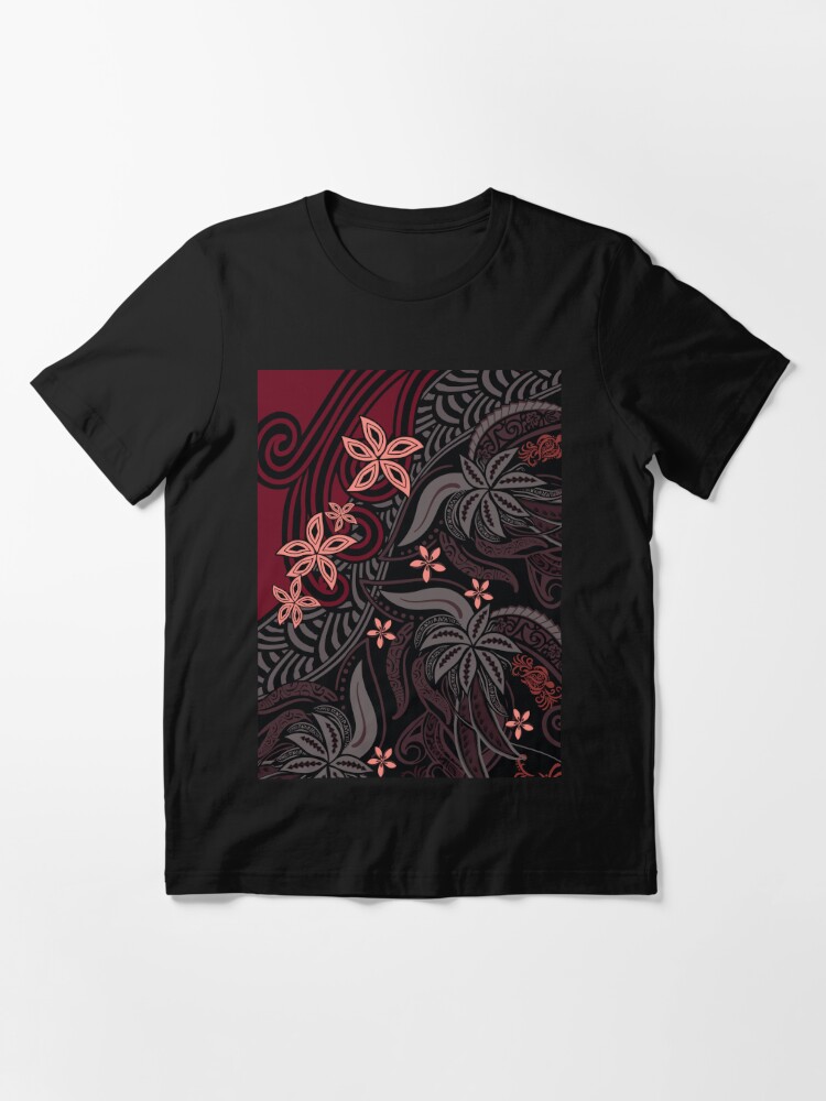 Hawaiian Polynesian Black And Red Shirts