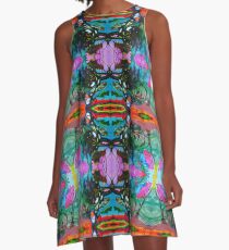 Abstract Floral Painting Paisley Type Pattern A-Line Dress