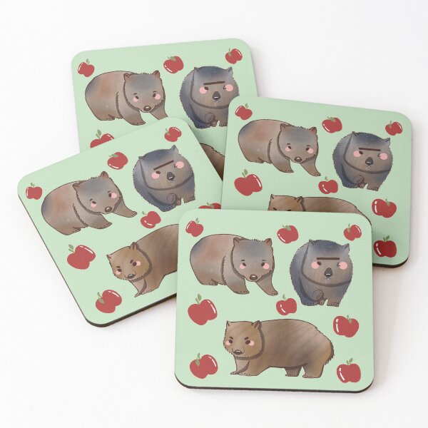 Item preview, Wombat - Green and Brown Cute Digital Illustration Animal Pattern designed and sold by TheRainbowRoom.