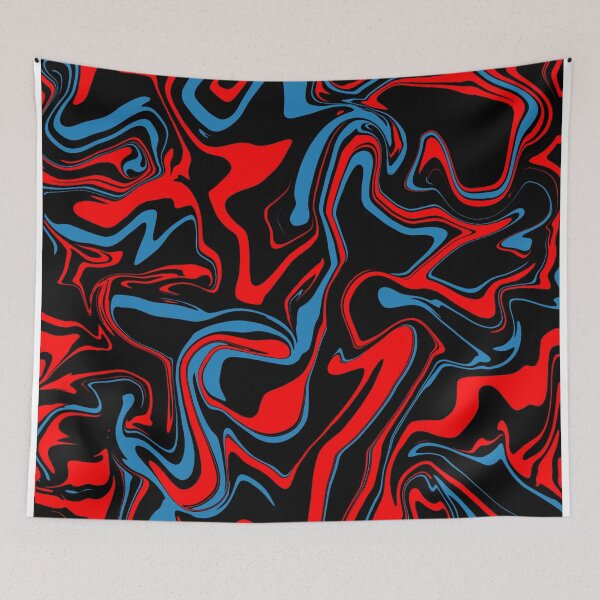 Aperçu de l'œuvre Fondre abstrait rouge bleu et noir créée et vendue par WildNClassyFun.