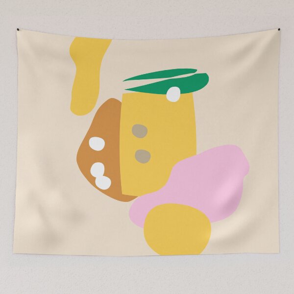 Item preview, Colorful abstract shapes, yellow, pink, green designed and sold by Nadezda Kravcenko.