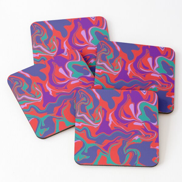 Aperçu de l'œuvre Fondre de couleur psychédélique rouge, violet et bleu créée et vendue par WildNClassyFun.