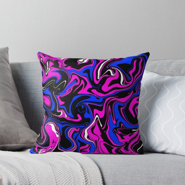 Artikelvorschau, Psychedelische Verschüttung in Rosa, Blau, Schwarz und Weiß entworfen und verkauft von WildNClassyFun.