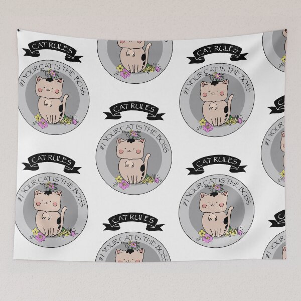 Item preview,  Cat is the boss - Cat rules #1 designed and sold by LoonyM.