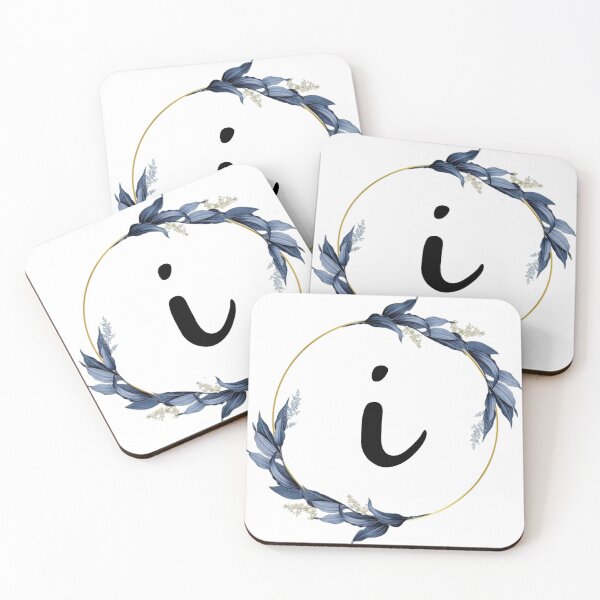 Item preview, Monogram with blue leaves letter I designed and sold by JustSeasons.