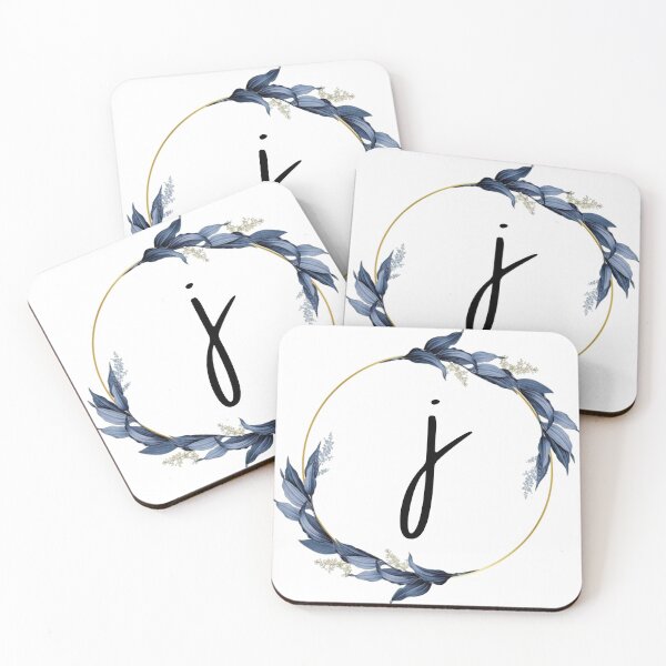 Item preview, Monogram with blue leaves letter J designed and sold by JustSeasons.