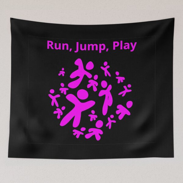 Item preview, Run, Jump, Play Magenta with text designed and sold by Art in My Loft.