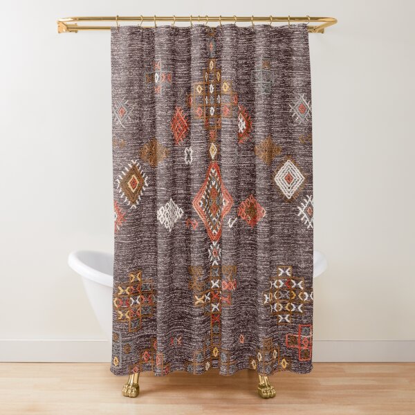 AEMBEE Checkered Shower Curtain Brown White Geometric Abstract Vintage  Groovy Plaid Simple Modern Fancy Retro 60s 70s Checkerboard Fabric  Decorative