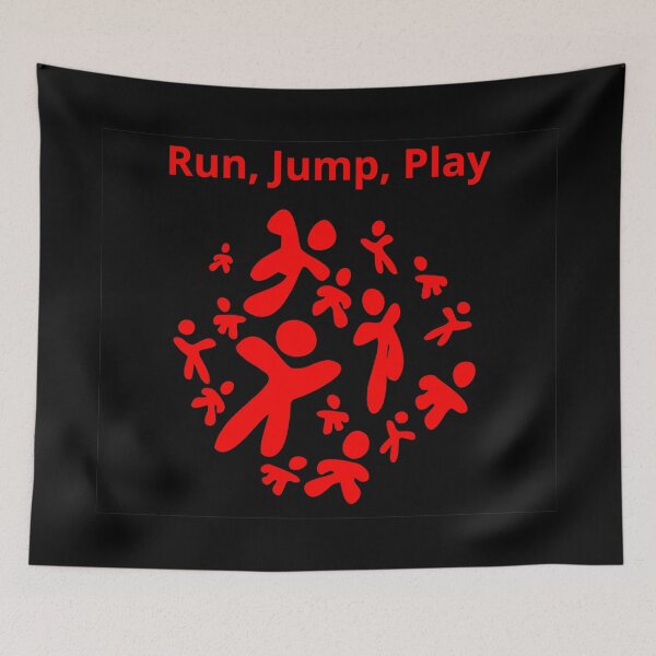 Item preview, Run, Jump, Play Red with text designed and sold by Art in My Loft.