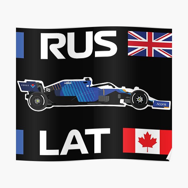 Williams Racing F1 Team 2021 car FW43B George Russell Nicholas Latifi Poster