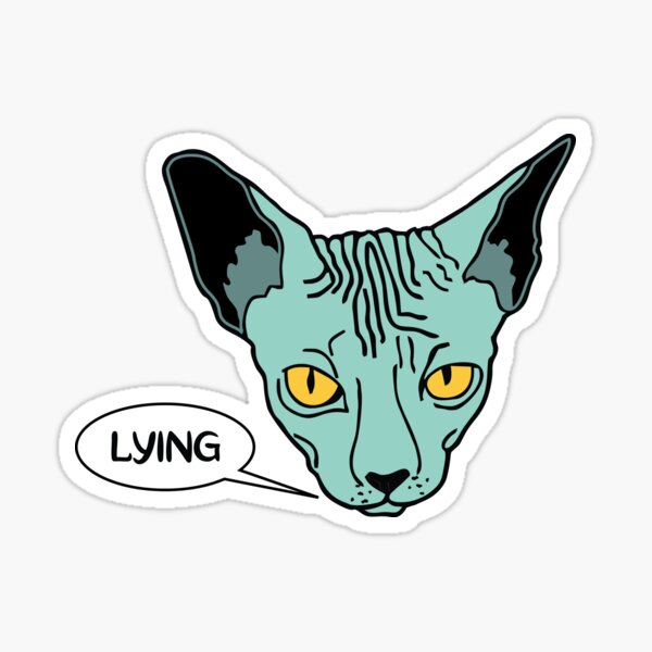 Lying Cat Sticker