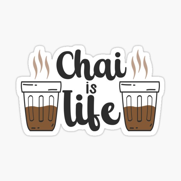 "Chai Spice Tea Coffee Lover Black Tea Masala Milk " Sticker by