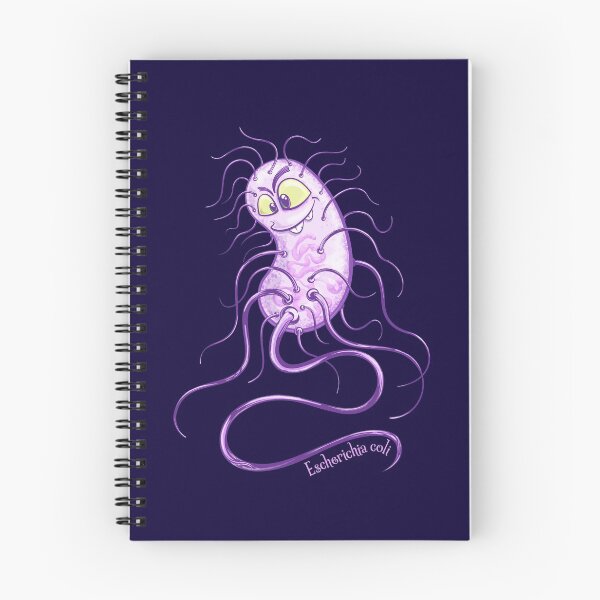 Item preview, Escherichia coli bacteria microbiology funny science cartoon designed and sold by Zit-Zat-Zot.