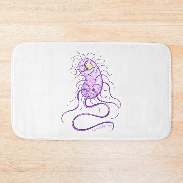 Item preview, Escherichia coli bacteria microbiology funny science cartoon designed and sold by Zit-Zat-Zot.