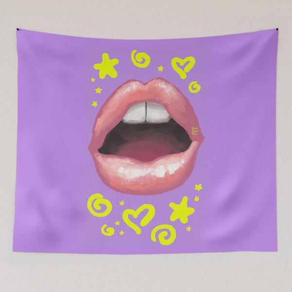 Item preview, Romantic summer kissing lips. Lovely sexy mouth. designed and sold by RukkiZukkiArt.