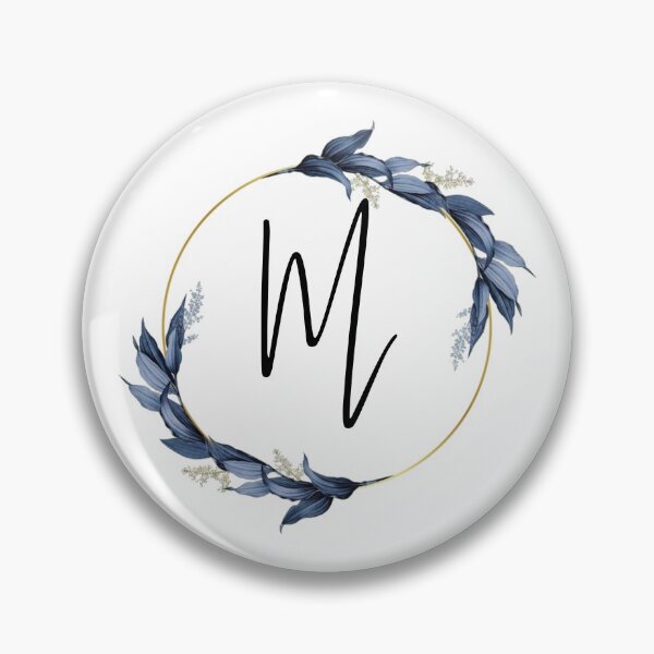 Item preview, Monogram with blue leaves letter M designed and sold by JustSeasons.
