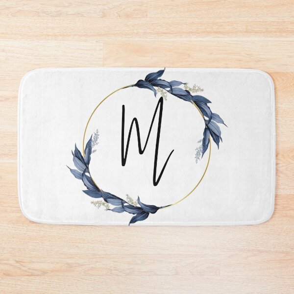 Item preview, Monogram with blue leaves letter M designed and sold by JustSeasons.