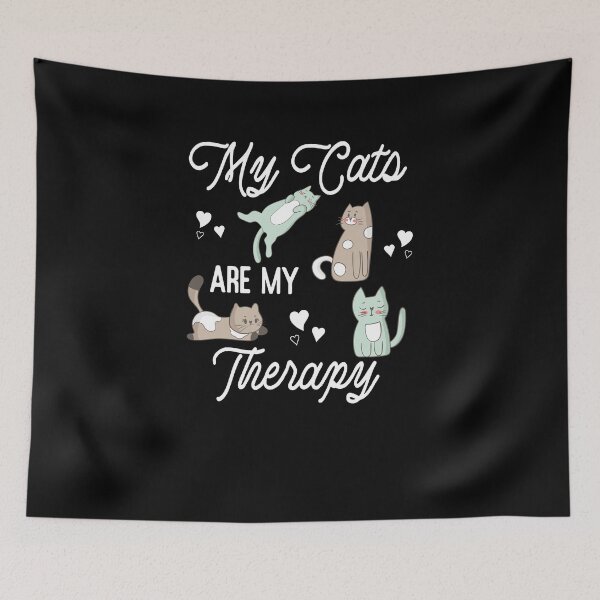 Item preview, Funny Cat Kitty Pet Paws Heart My Cats Are My Therapy designed and sold by ChromanautMerch.