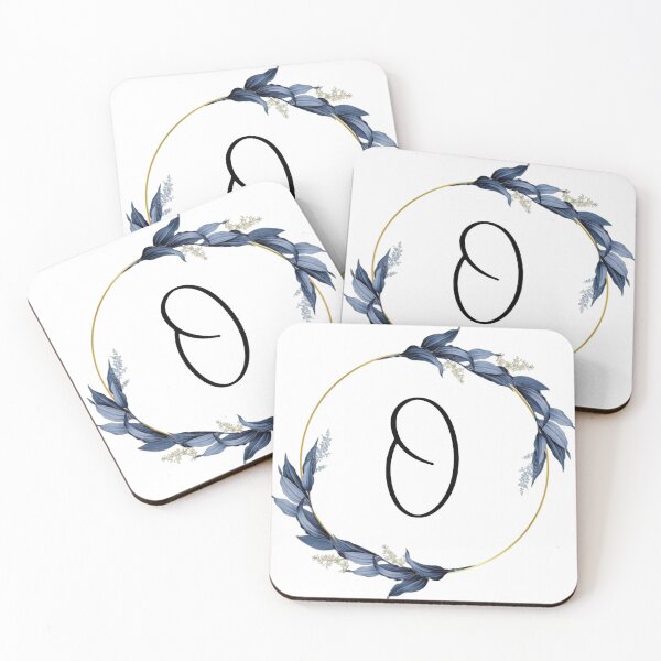 Item preview, Monogram with blue leaves letter O designed and sold by JustSeasons.