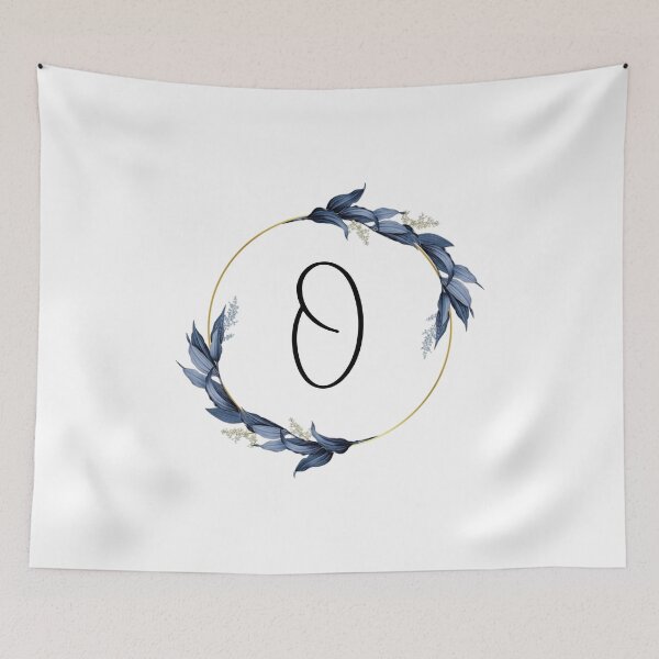 Item preview, Monogram with blue leaves letter O designed and sold by JustSeasons.