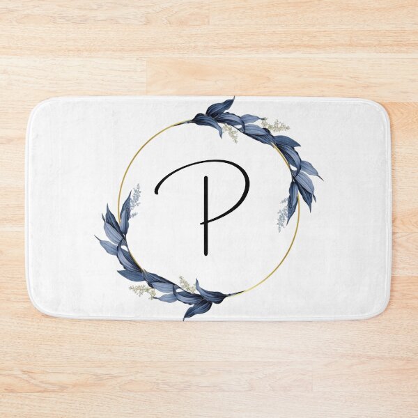 Item preview, Monogram with blue leaves letter P designed and sold by JustSeasons.