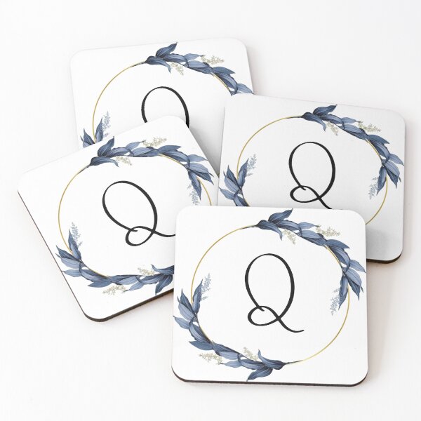 Item preview, Monogram with blue leaves letter Q designed and sold by JustSeasons.