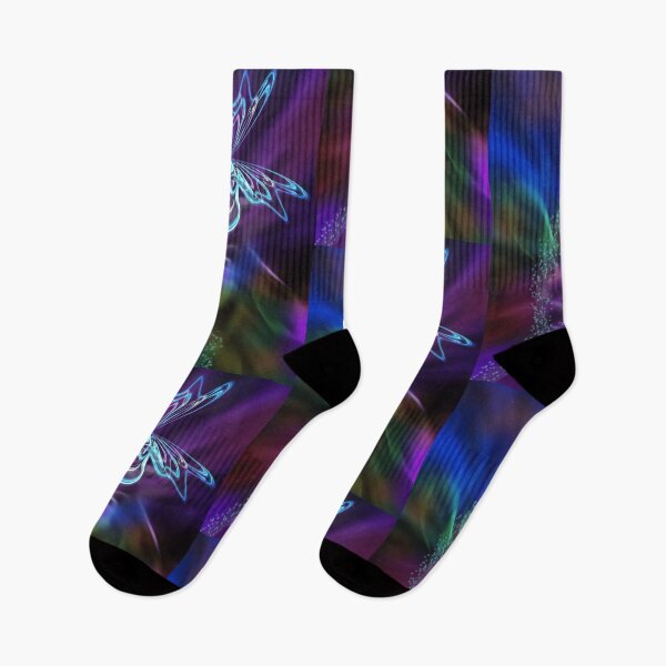 Item preview, Neon Blue & Purple Abstract Butterfly Design designed and sold by EarthArtDesigns.