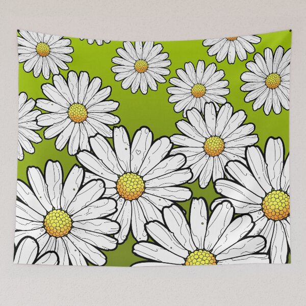 Item preview,  daisies pattern on green grass designed and sold by weilertsen.
