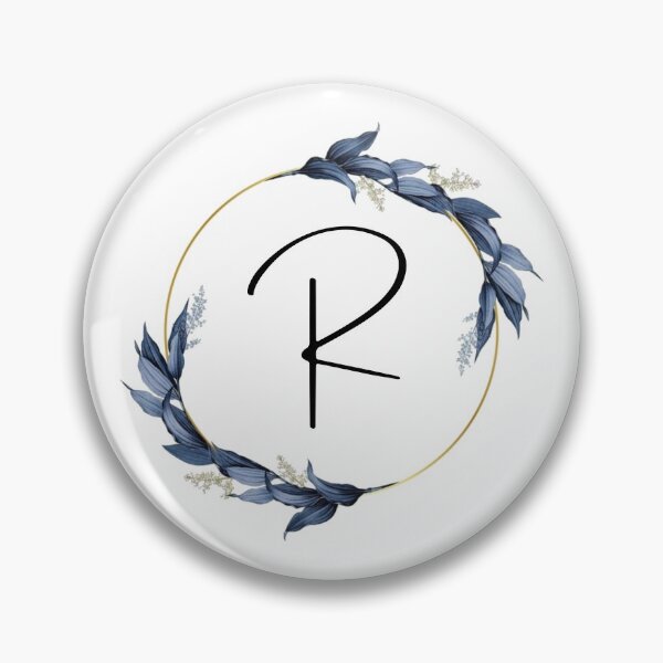 Item preview, Monogram with blue leaves letter R designed and sold by JustSeasons.